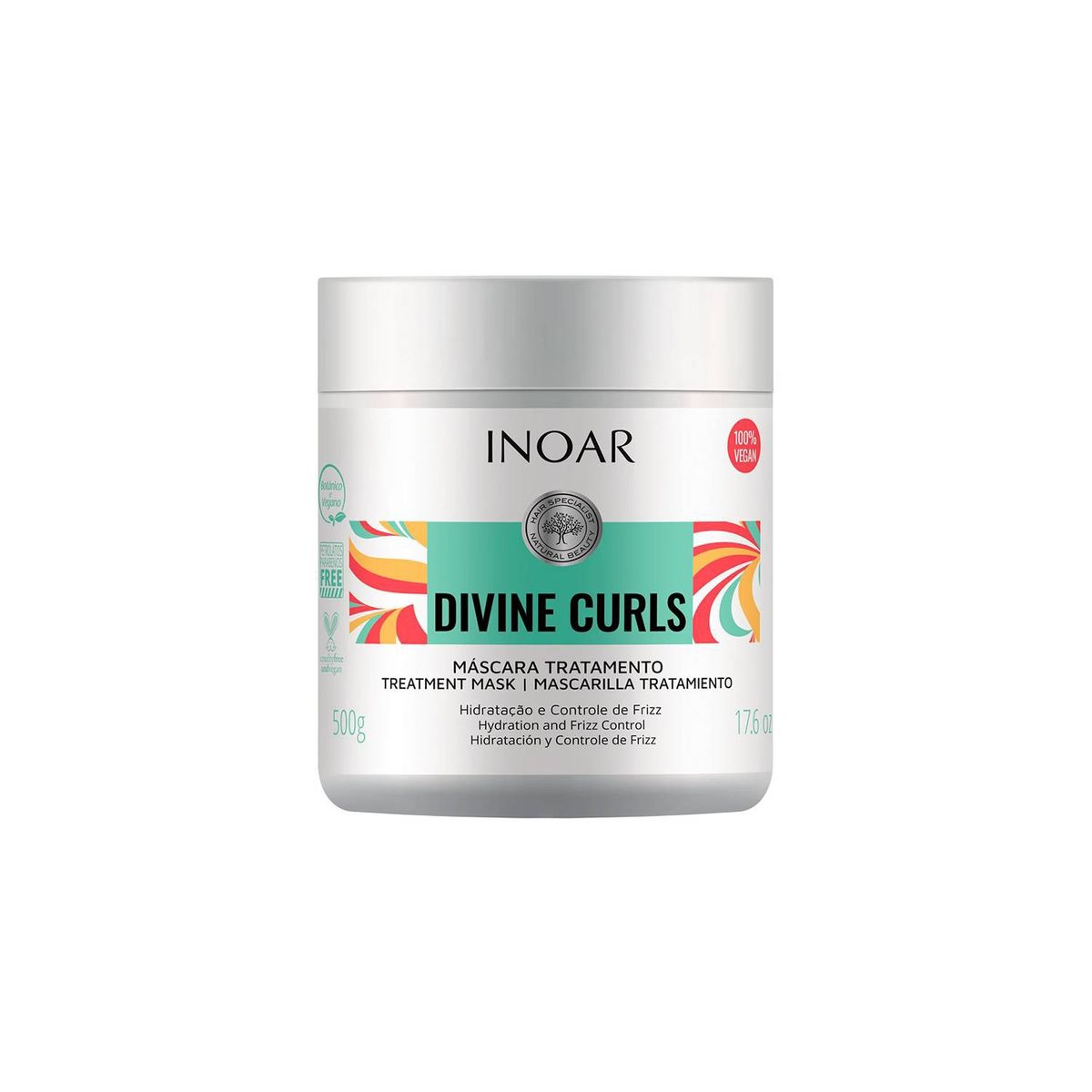 INOAR - Mascara Capilar Divine Curls Cuidado De Rizos Perfectos 500g..-