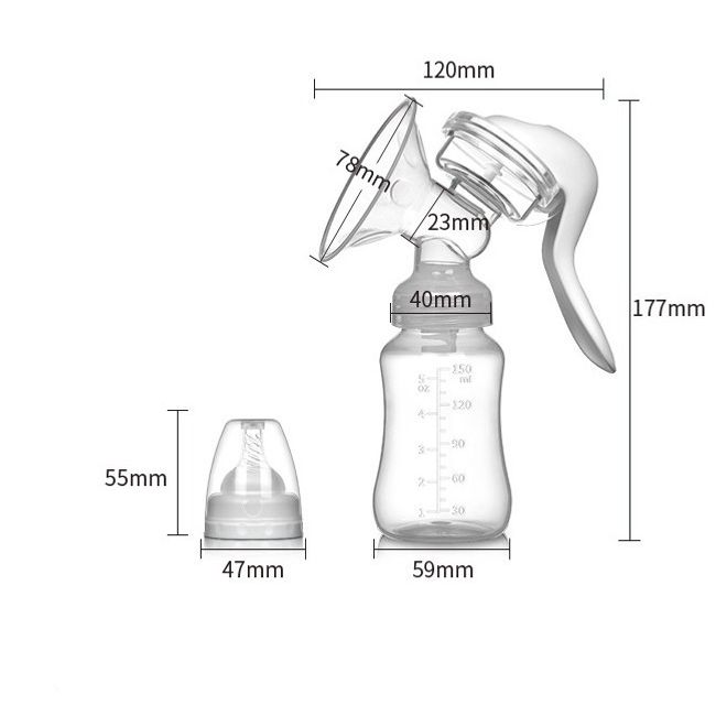 BABYLUNA - Extractor De Leche Materna Manual Con Mamadera 150ml