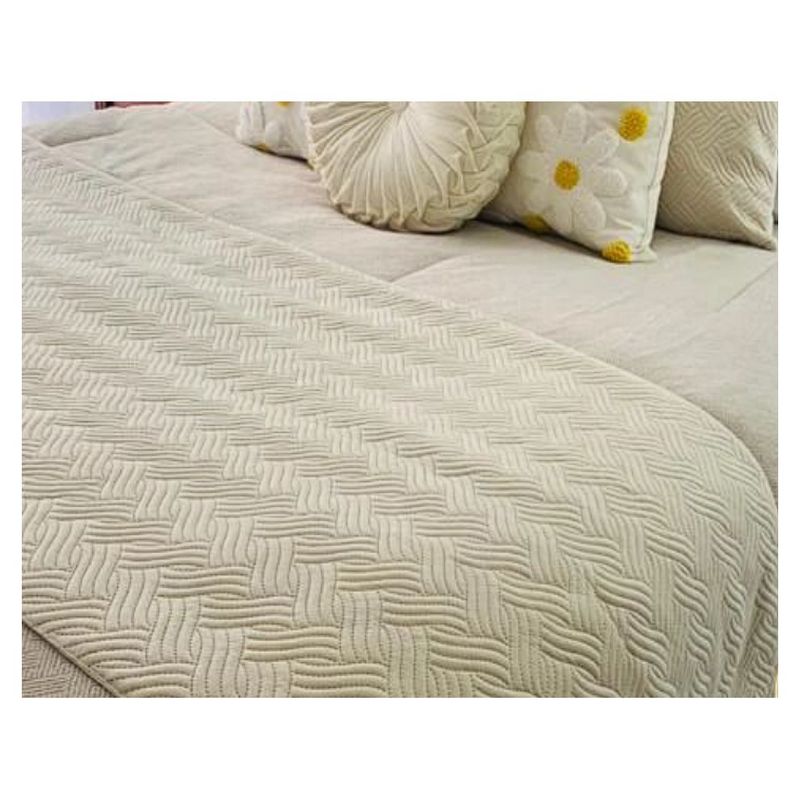 GENERICO - Piecera Plush Diseño Crema 210 x 70 para King o 2Plazas