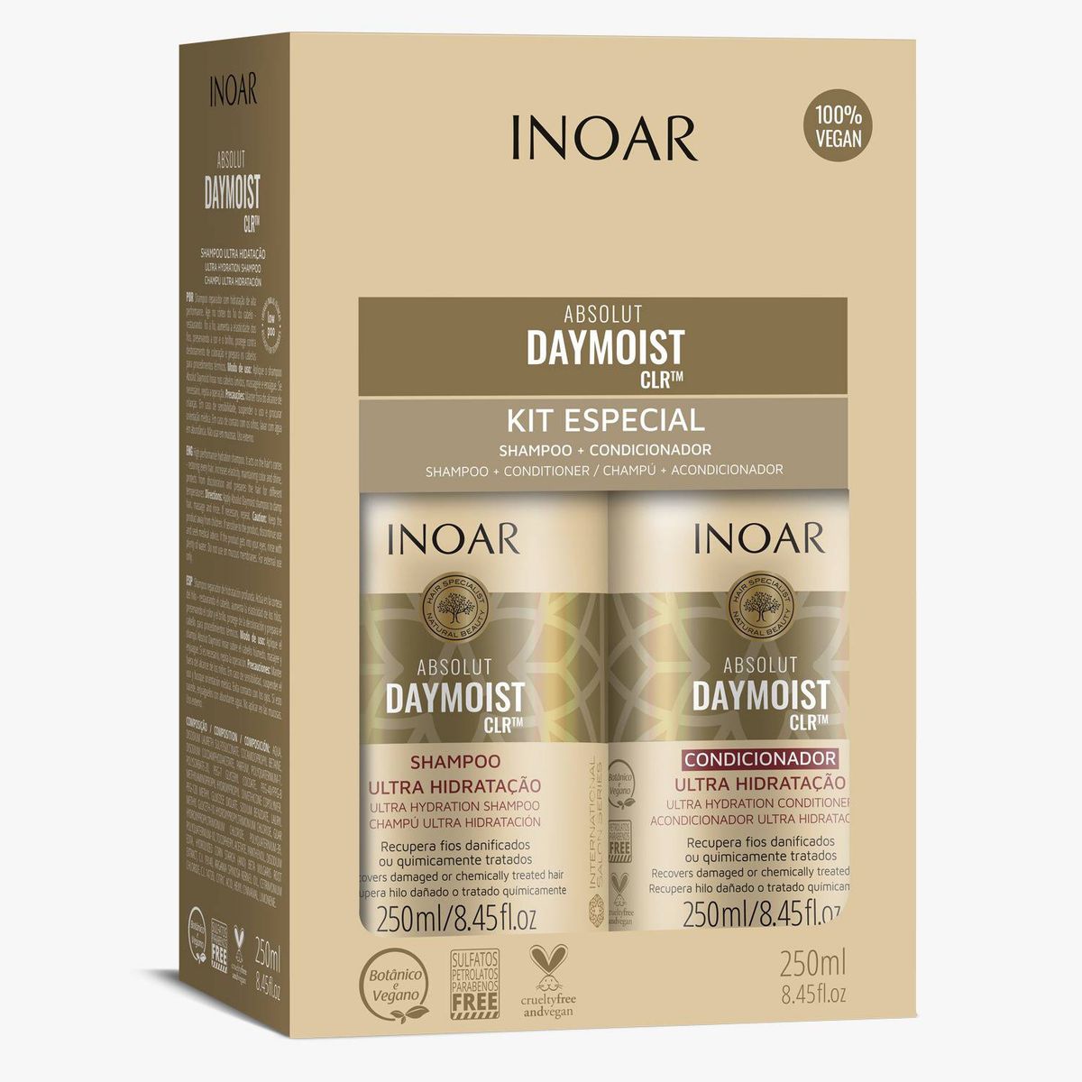 INOAR - Pack Inoar Absolut Daymoist Shampoo  Acondicionador 250ml.