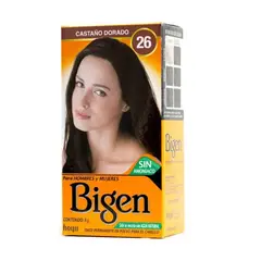 BIGEN - Tinte Permanente en Polvo Sin Amoníaco Castaño Dorado 26 6gr.