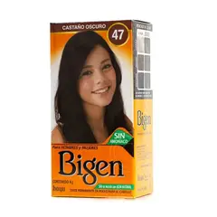 BIGEN - Tinte Permanente en Polvo Sin Amoníaco Castaño Oscuro 47 6gr.