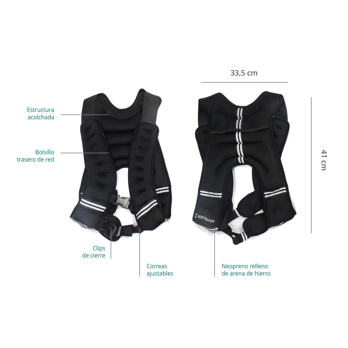 BODYTRAINER - Chaleco con Peso 10 kg Bodytrainer Crossfit Fitness