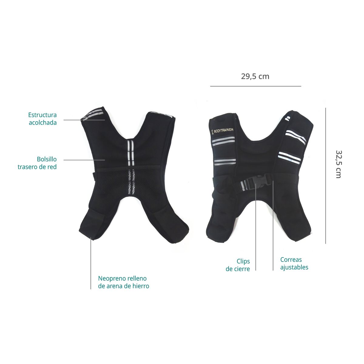 BODYTRAINER - Chaleco con Peso 5 kg Bodytrainer Crossfit Fitness