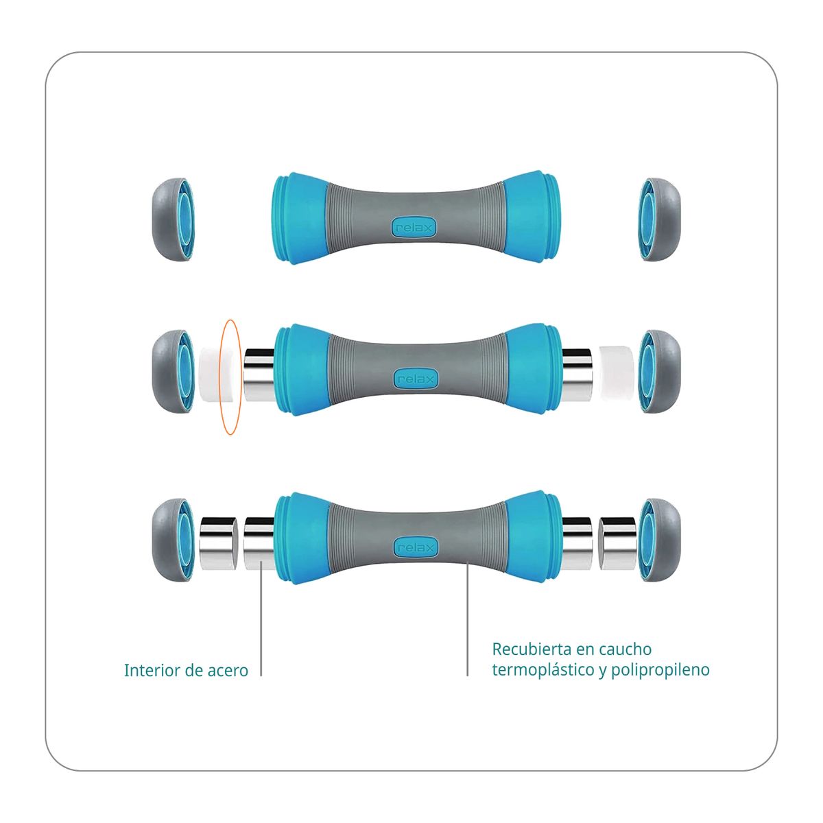 BODYTRAINER - Set de 2 Mancuernas con Peso Ajustables Bodytrainer 1 a 2 Kg