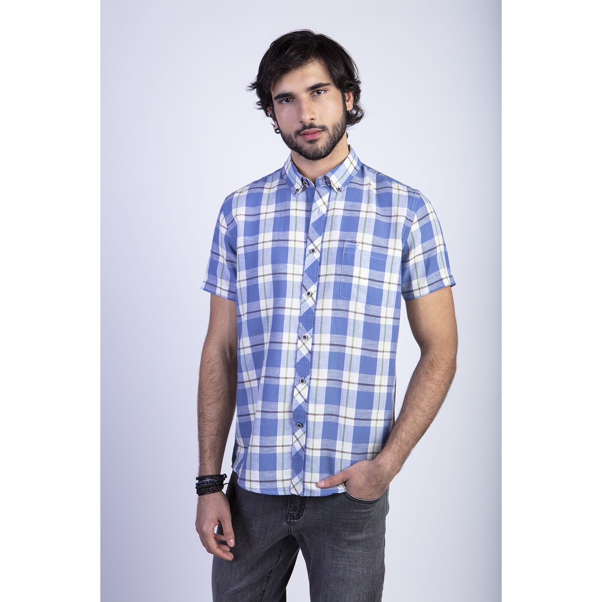 FEROUCH - Camisa Checkered Morgan F Azul Ferouch