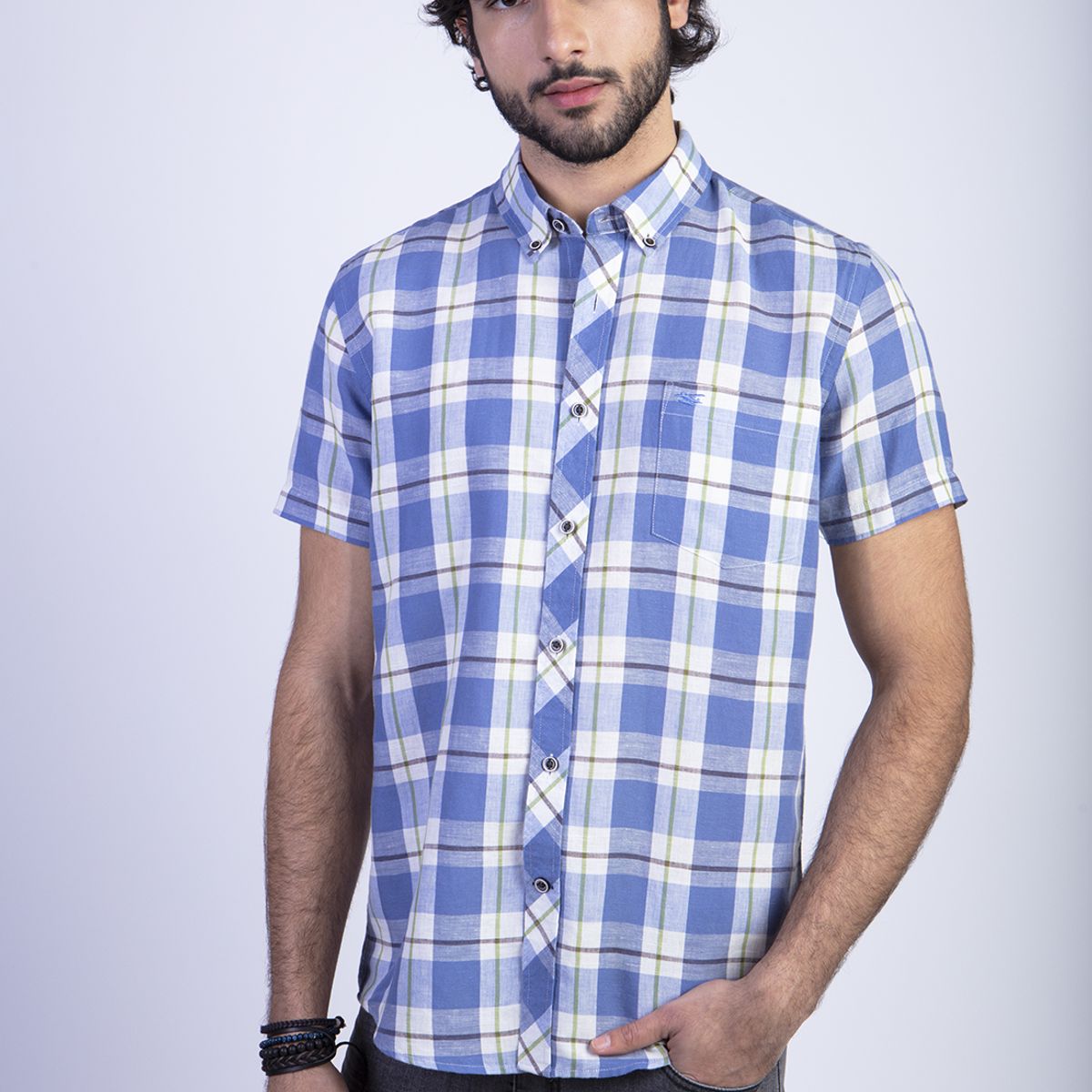 FEROUCH - Camisa Checkered Morgan F Azul Ferouch