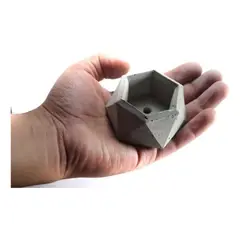 GENERICO - Mini Macetero de Yeso Hexagonal Mini 10u