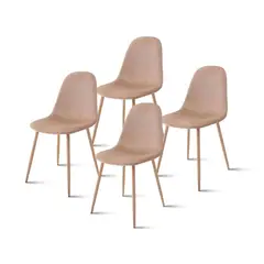 KLIK - Pack de 4 Sillas Spoon Terciopelo - Beige