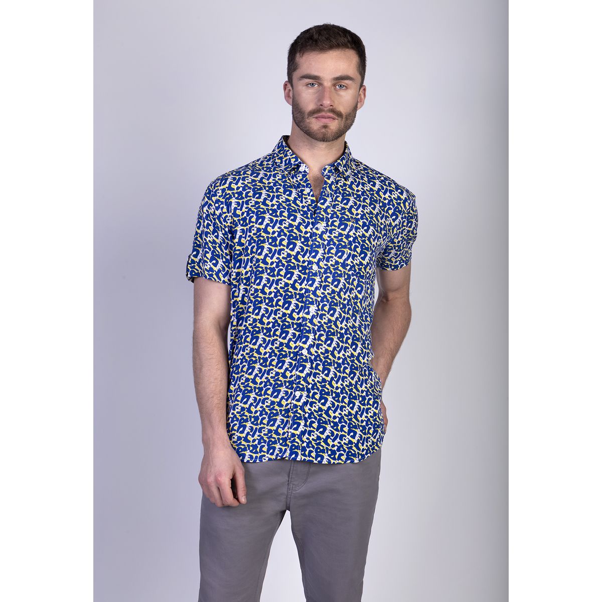 NEW MAN - Camisa Harrogate Azul New Man