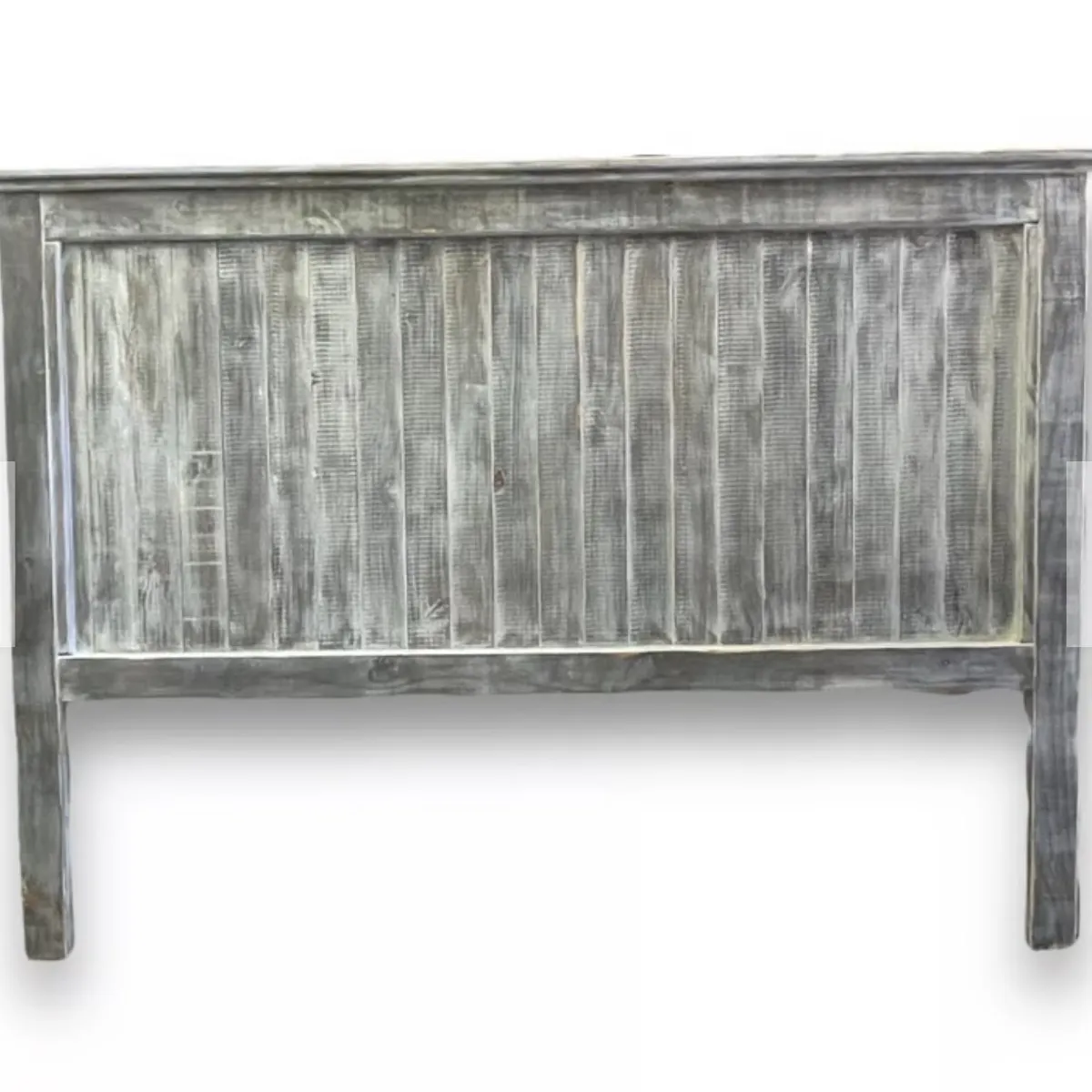 TAIKKEE - RESPALDO DE CAMA RUSTICO TAMAÑO KING GRIS PIEDRA DEC