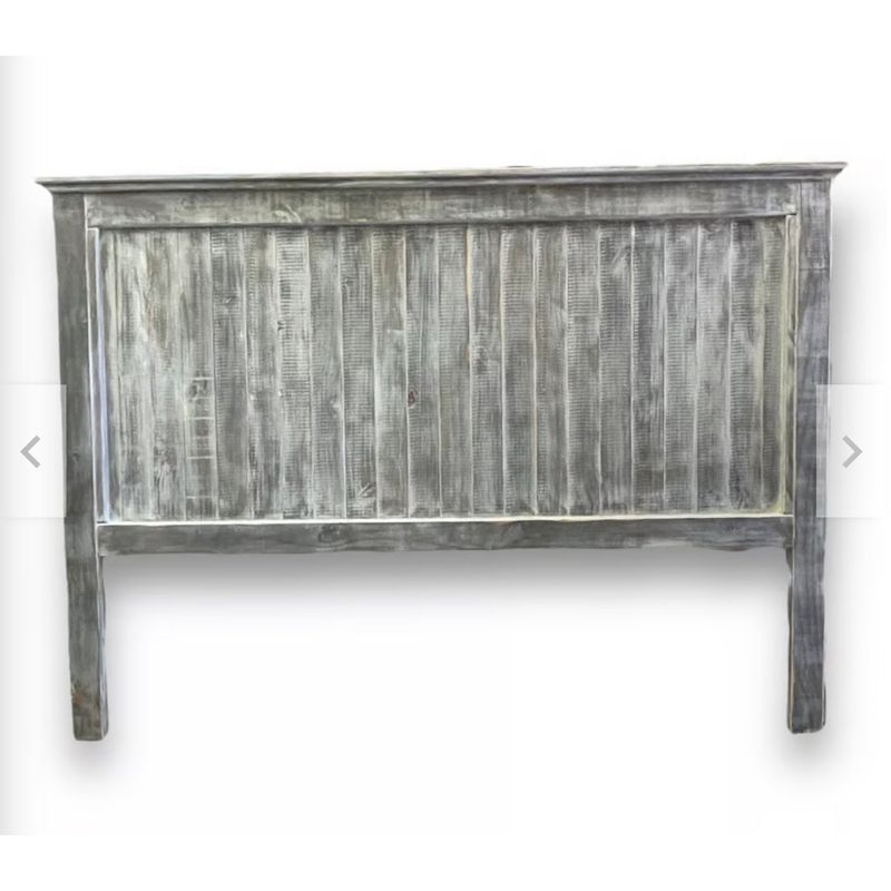TAIKKEE - RESPALDO DE CAMA RUSTICO TAMAÑO KING GRIS PIEDRA DEC