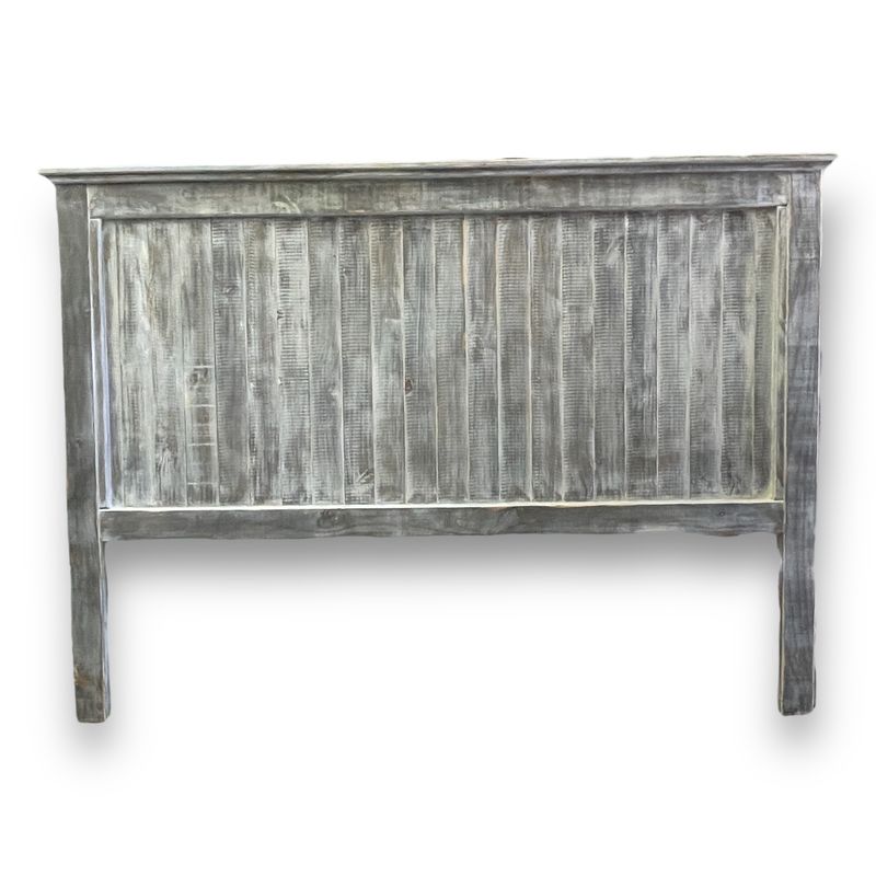 TAIKKEE - RESPALDO RUSTICO 2 PLAZAS, GRIS PIEDRA DECAPADO