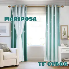 GENERICO - Set cortinas + Visillos 140×230 Cm mariposa 4 PZAS