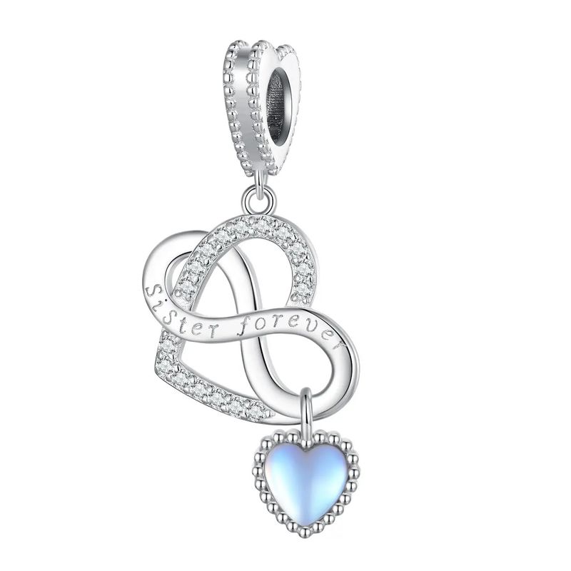 TODOJOYAS - Charm Dije Plata 925 Corazon Infinito Sister