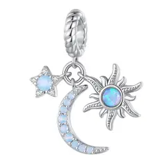 TODOJOYAS - Charm Dije Plata 925 Luna Estrella y Sol