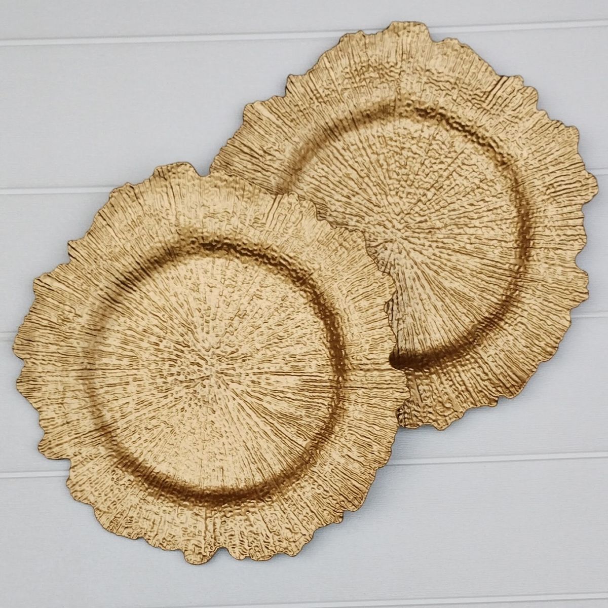 GENERICO - Pack 2 Bandejas & Plato Base Redondo - Dorado