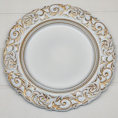 Imagen 2 del producto Pack 2 Bandejas & Plato Base Redondo - Blanco Envejecido