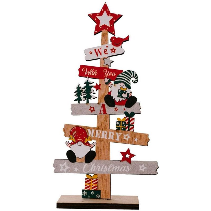 GENERICO - Adornos Navideños Signo Inglés de Madera Santa Muñeco de Nieve Navidad