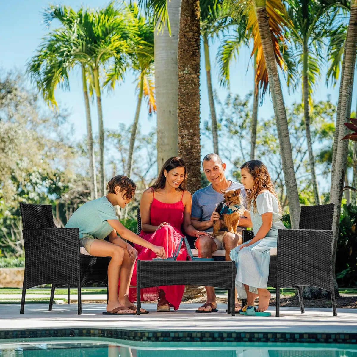 ELEMENT DESIGN - Juego de Living de Terraza Brisa 4 Piezas para Exterior