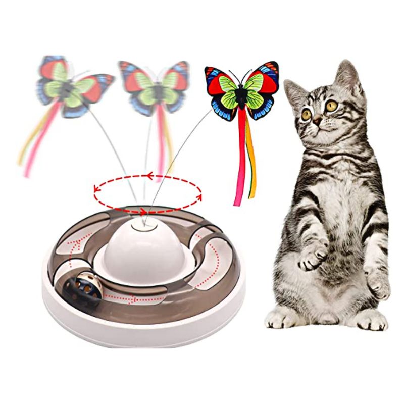 GENERICO - Juguete Para Gatos Interactivo Electrico 2 En 1 Mariposa