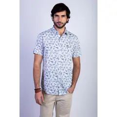 FEROUCH - Camisa Estampada Cambridge Fj Azul