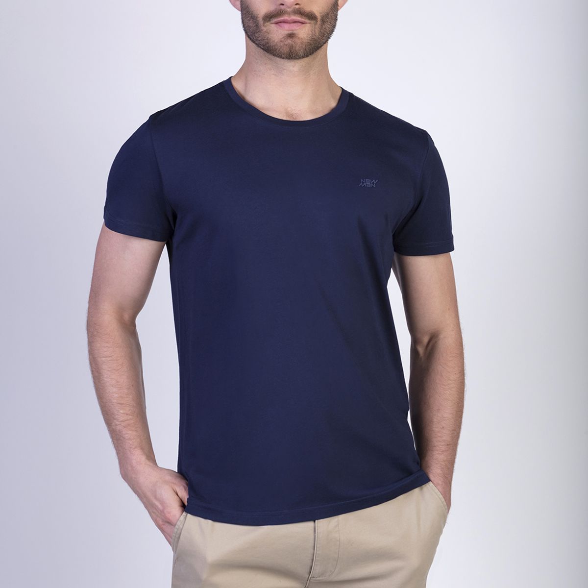 NEW MAN - Polera Golf Azul New Man