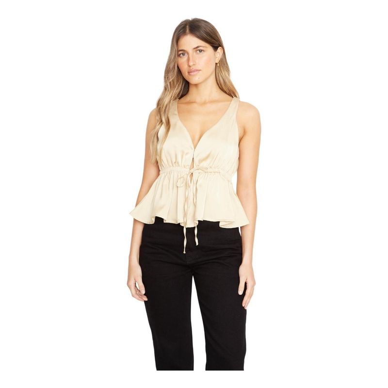 JACINTA TIENDA - Polera Sofía satin dorada Jacinta Tienda