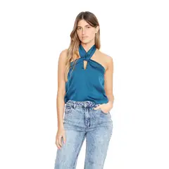 JACINTA TIENDA - Blusa Elisa satin petróleo