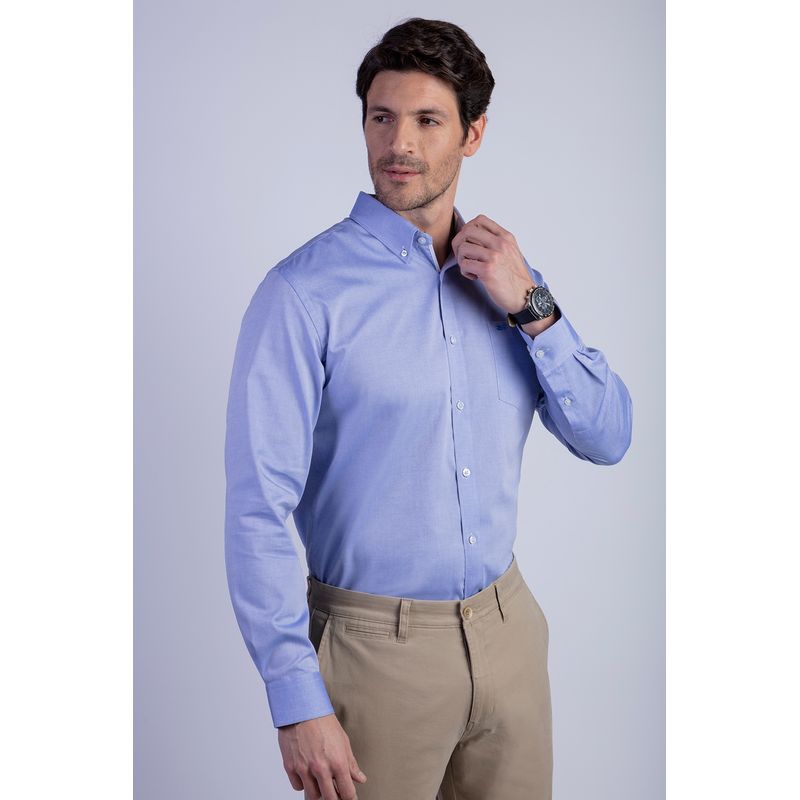 FEROUCH - Camisa Smart Casual Oxford Azul Ferouch