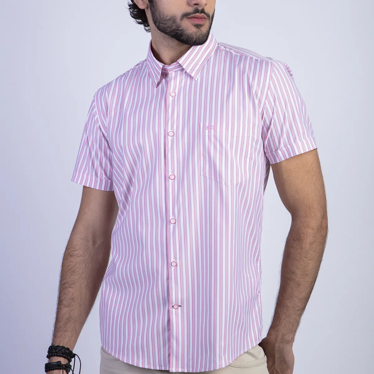 FEROUCH - Camisa Listada Lancaster F Rojo Ferouch
