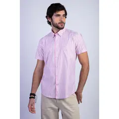 FEROUCH - Camisa Listada Lancaster F Rojo