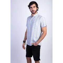 FEROUCH - Camisa Listada St. Louis F Celeste