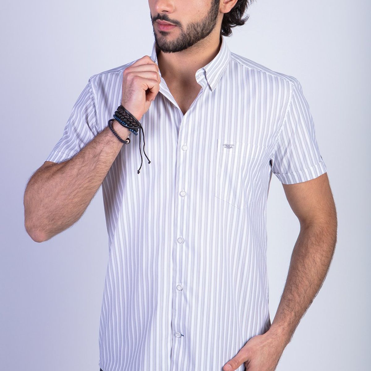FEROUCH - Camisa Listada Lancaster F Beige Ferouch
