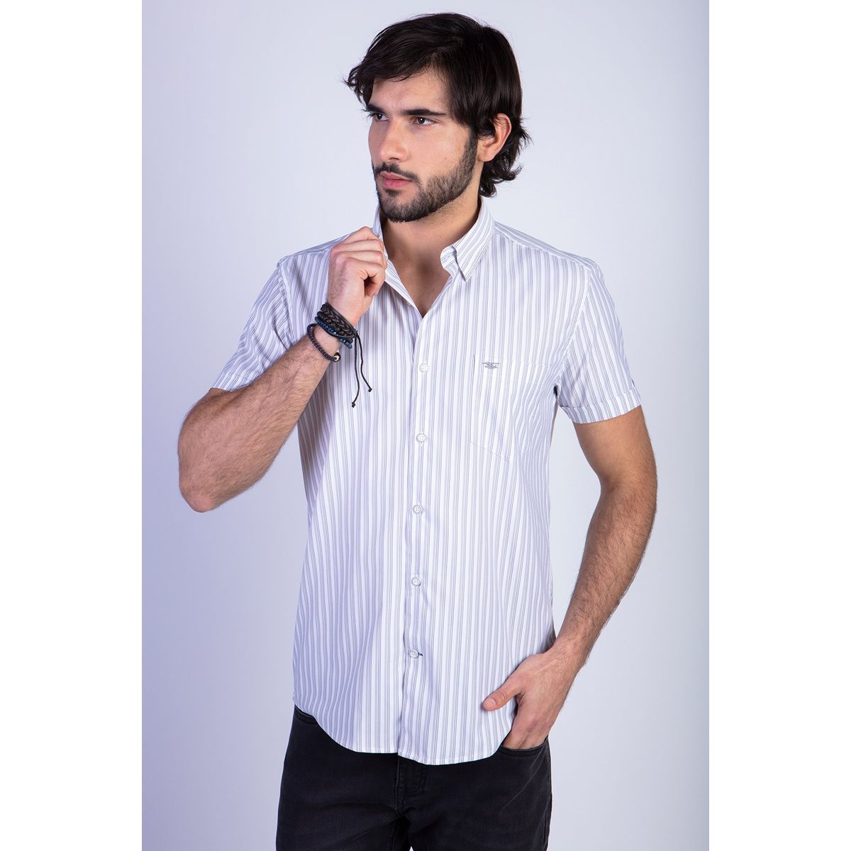 FEROUCH - Camisa Listada Lancaster F Beige Ferouch