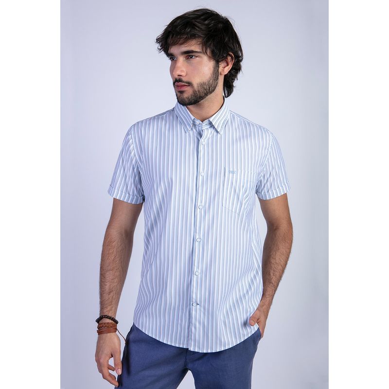 FEROUCH - Camisa Listada Lancaster F Azul Ferouch