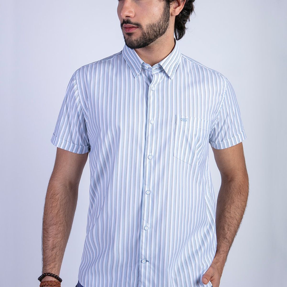 FEROUCH - Camisa Listada Lancaster F Azul Ferouch