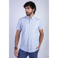 Camisa Listada Lancaster F Azul