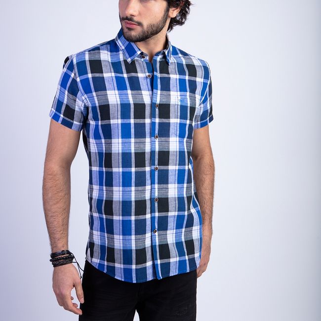 FEROUCH - Camisa Checkered Irving F Azul Ferouch