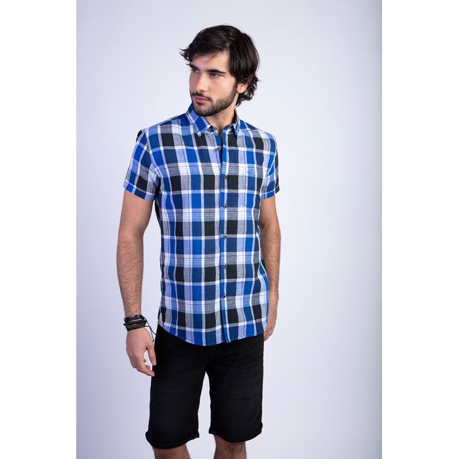 FEROUCH - Camisa Checkered Irving F Azul Ferouch