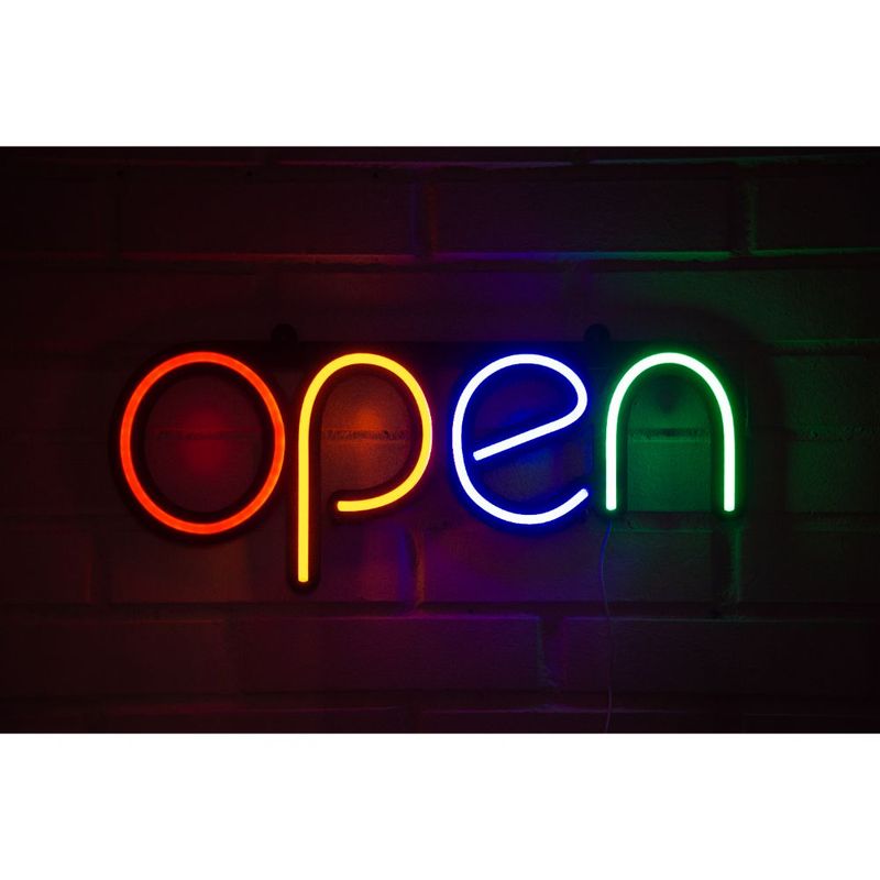 GEN - LETRERO ESTILO NEON OPEN  (COLORES/USB/35.5X60.9CM)