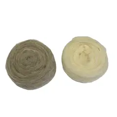 GENERICO - Set de vellón Fieltro Lana 100 grs Crudo-gris + agujas S M L