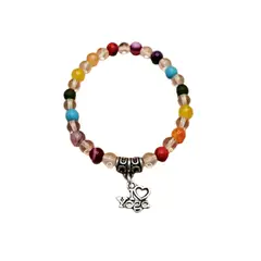 GENERICO - Pulsera I Love Yoga con colores de los chakras