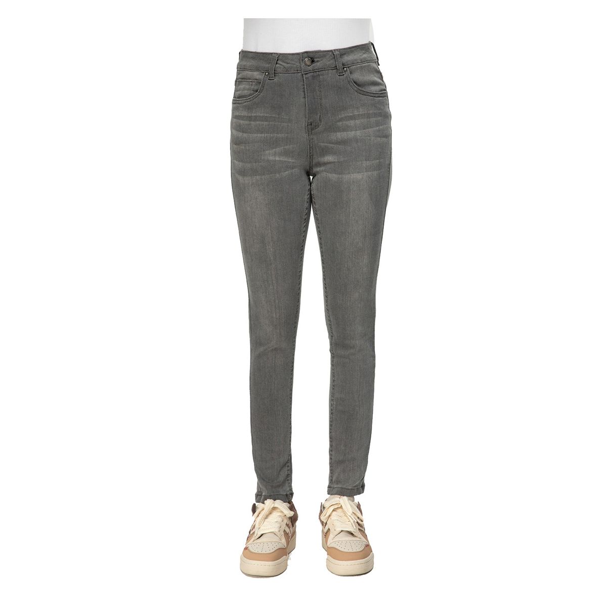 FASHION'S PARK - Jeans Mujer Super Skinny Gris Fashion's Park