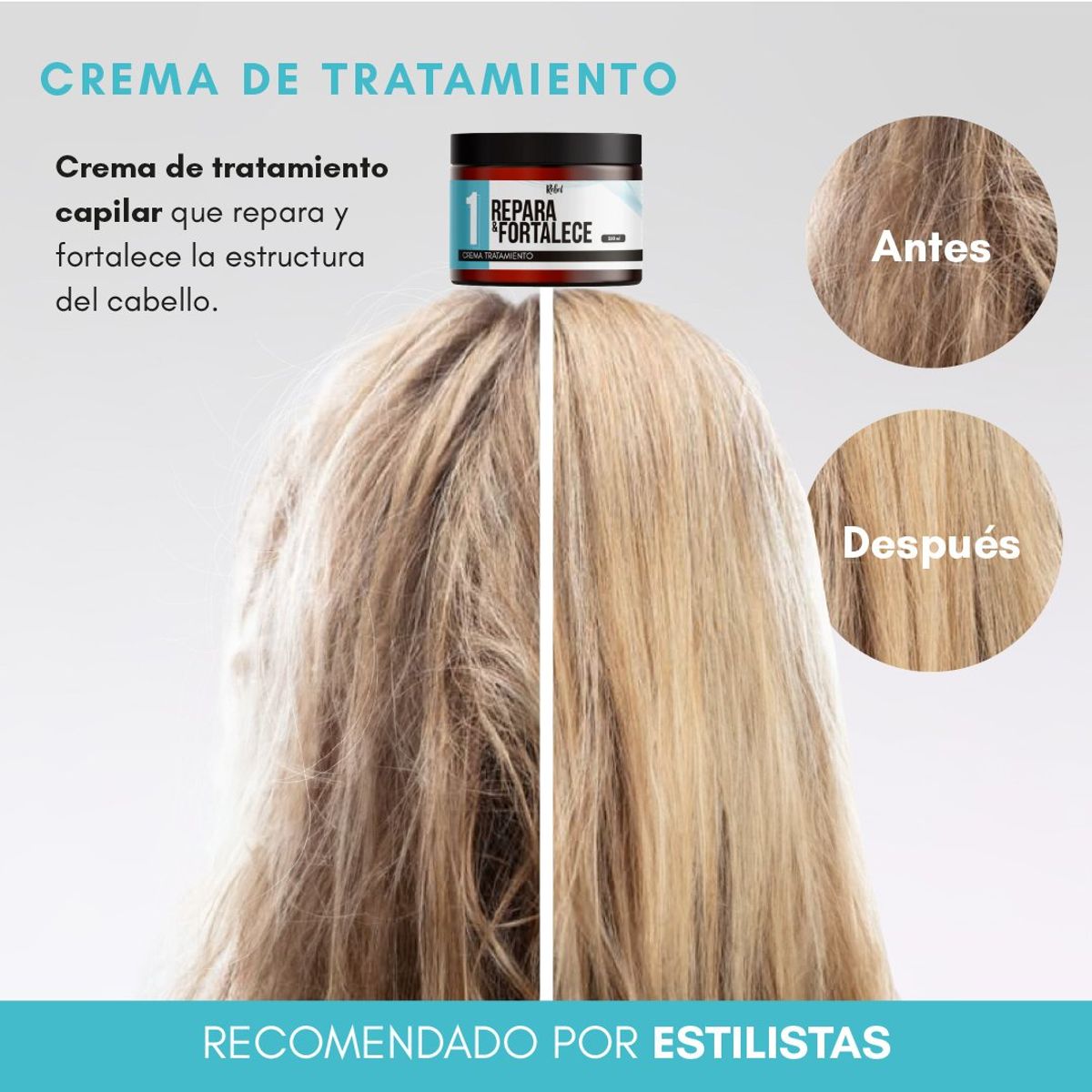 REBEL - Crema Capilar Repara y Fortalece - Paso 1