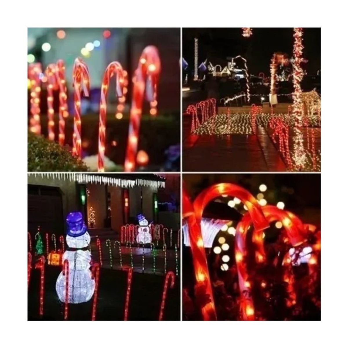 GENERICO - Baston 6un Luces Led De Navidad Decoracion Navideña Solar