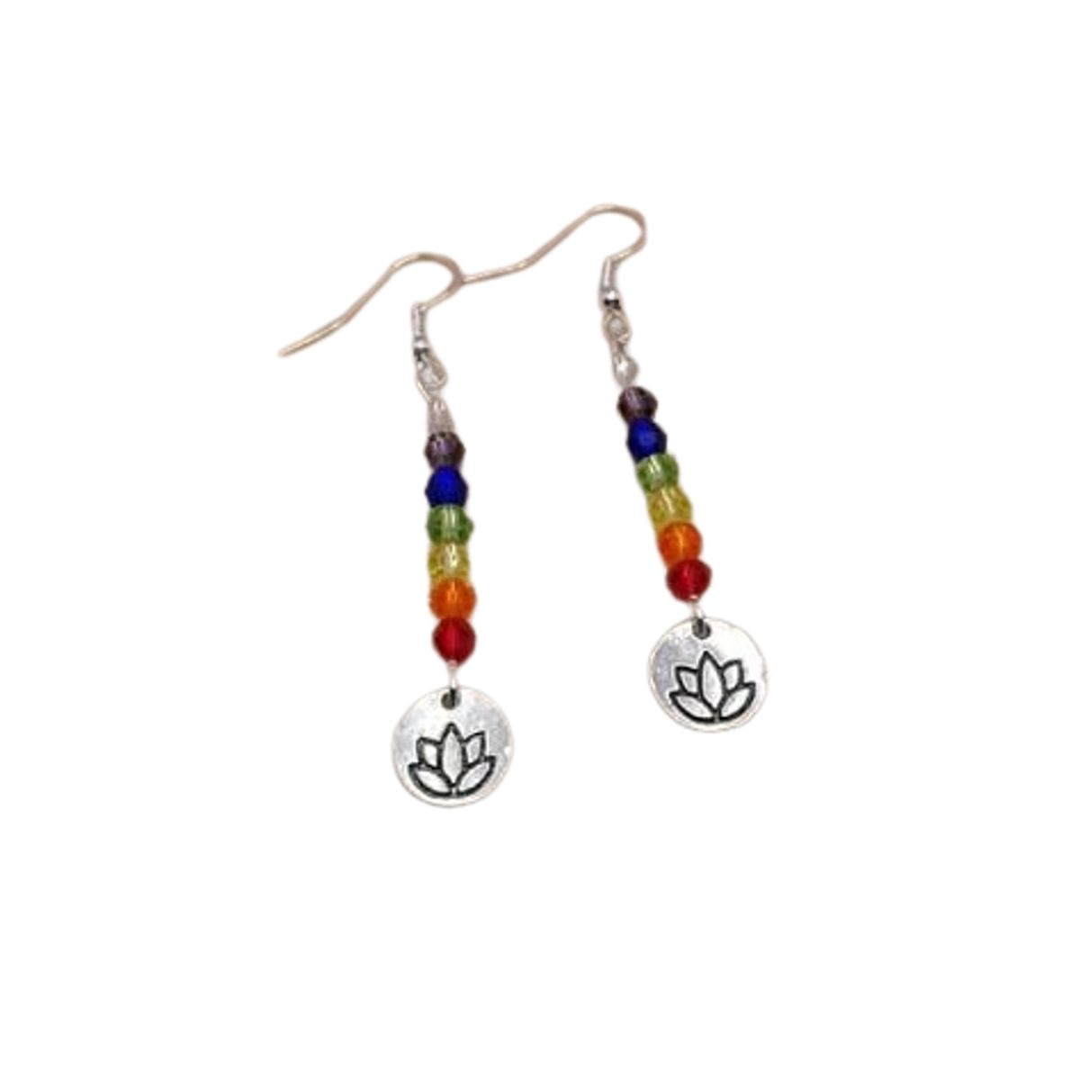 GENERICO - Aros 7 chakras Medalla Flor de loto