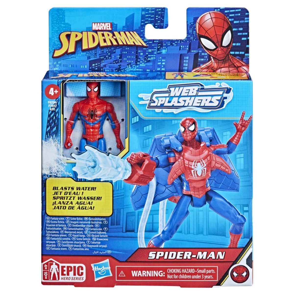 MARVEL - Figura de Acción Spider-Man Aqua Web Warriors Hombre Araña