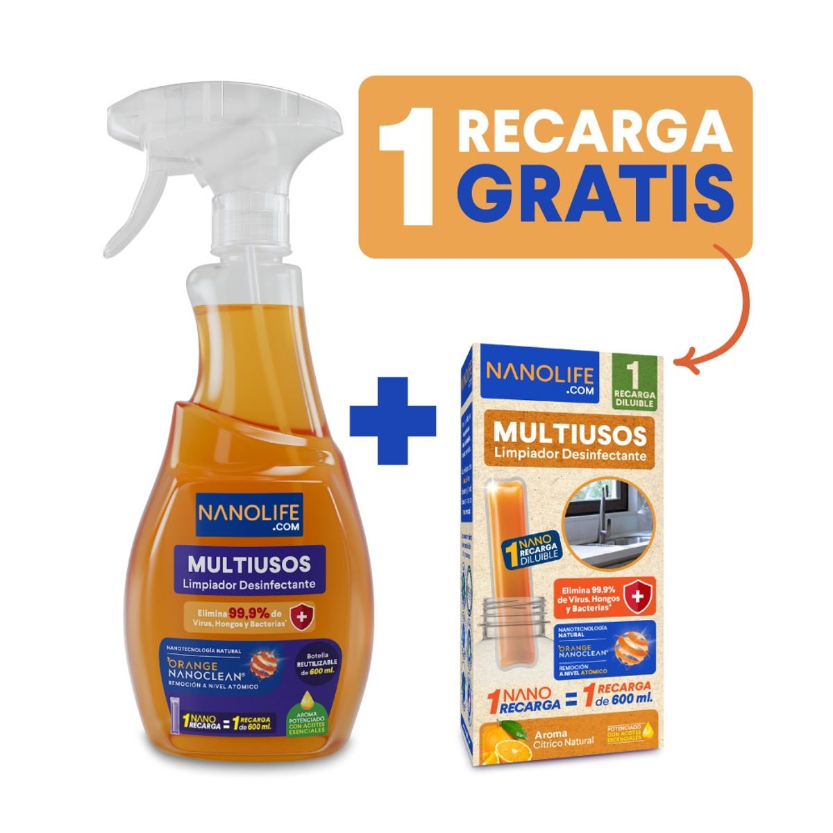 DEYSA CARE - Nanolife Multiusos desinfectante - Kit inicial Cítrico