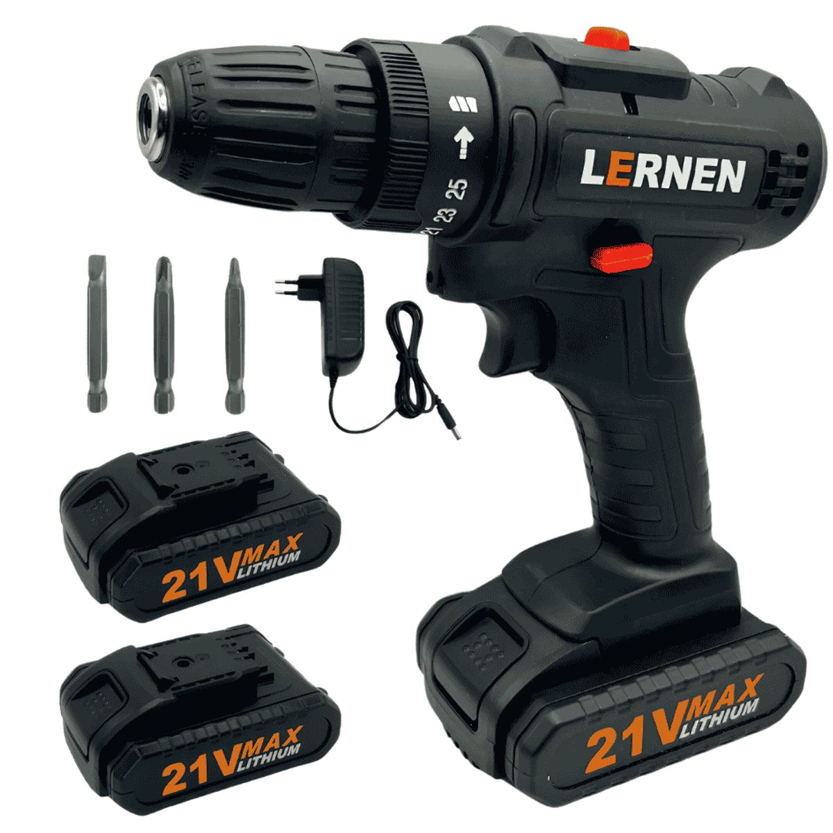 LERNEN - Taladro Destornillador Inalámbrico 21v 2 Baterías
